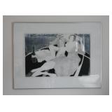 Framed Original Limited Edition Artwork "A Picnic on the Lake", Signed S. Marchetti (1992)