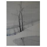 Framed Artwork "Serenity in Black and White", Signed