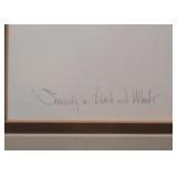Framed Artwork "Serenity in Black and White", Signed