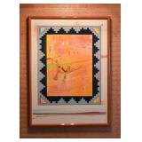 Framed Original Southwestern Artwork - "Moon-dog" mono-floating thirteen, Signed Shoemaker