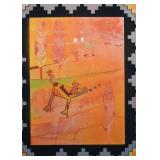 Framed Original Southwestern Artwork - "Moon-dog" mono-floating thirteen, Signed Shoemaker