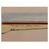 Framed Original Southwestern Artwork - "Moon-dog" mono-floating thirteen, Signed Shoemaker