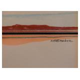 Framed Original Southwestern Artwork - "Moon-dog" mono-floating thirteen, Signed Shoemaker