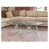 Artful Acrylic Coffee / Cocktail Table with Glass Top