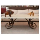 Coffee / Cocktail Table with Metal Scroll Legs