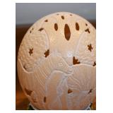 African Folk Art - Carved Ostrich Egg