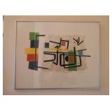 Framed Original Artwork - Miro Style, Signed K. Johnson