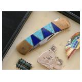 Inlaid Semi-Precious Stone Pocket Knife