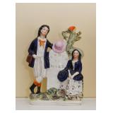 Antique English Staffordshire Figural Pottery Spill Vase (1800