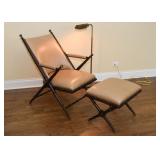 Armchair with Ottoman (Bamboo Motif)