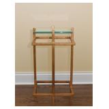 Contemporary Gold Tone Side Table with Glass Top