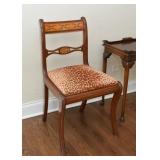 Antique / Vintage Side Chair with Leopard Upholstery Seat