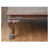 Large Square Coffee Table with Ornate Legs & Paw Feet