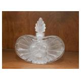 Lalique Crystal Clarisse Perfume Bottle (Heart & Flower)