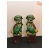 Chinese Pottery Foo Dogs Statues / Figurines