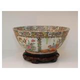 Large Chinese Porcelain Centerpiece Bowl (Famille Rose / Rose Medallion)
