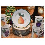 Dessert Plates & Coffee Mugs (Fruit Motif)