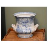 Blue Transferware Urn