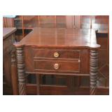 Antique Side Table with Drawers and Ornate Legs