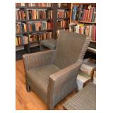 Pair of Wicker Armchairs with 1 Ottoman