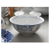 Asian Dinnerware - Soup & Rice Bowls (Blue & White)