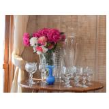 Glass Vases, Etched Stemware / Wine Glasses