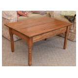 Vintage Primitive Rustic Wood Coffee / Cocktail Table Table
