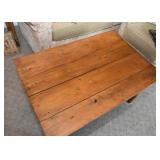Vintage Primitive Rustic Wood Coffee / Cocktail Table Table
