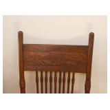 Antique Oak Side Chair with Cane Seat 