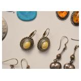 Jewelry - Earrings (some sterling, Mexican silver & costume)