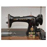 Antique / Vintage Singer Sewing Machine with Work Cabinet