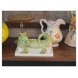 Figural Alligator Butter Dish 