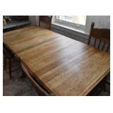 Vintage Oak Dining Table with Extension Leaves