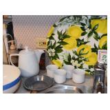 Teapot, Serving Trays, Ramekins