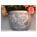 Chinese Pottery Planter (Blue & White)