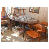 Oval Dining Table, Set of 4 Wooden Chairs