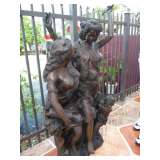 Bronze Pair of Ladies with Grapes