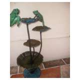 Bronze Lily Pad Fountain with Frogs
