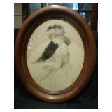 Antique Porcelain Portrait Etching