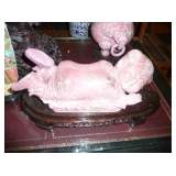 Pink Marble Chinese Child with Base