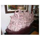 Rose Quartz Horses on Base