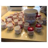Vintage Santa Punch Bowl set