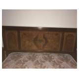 bedroom set with full size mattress, 2 nightstands, tall dresser and triple dresser with mirror