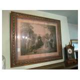 STOLEN Antique Lithograph of "The Burial of Latane" inoriginal oak frame