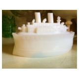 USS Oregon Milk Glass Mustard Pot