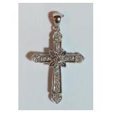 14K Cross Pendant with 25 round Brilliant Diamonds. total weight of Approx .40 Carats.