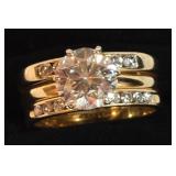 Diamond Solitaire Ring one round cut brilliant diamond. 2.30 Carats. With two Diamond Wedding Bands 