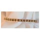 14K Diamond Bracelet.  Add a section design. Bracelet contains clasp and 29 sections