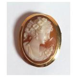 18K Hand carved Abalone Shell Cameo