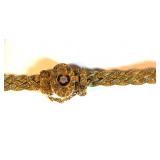 14K Braded Bracelet with Diamonds